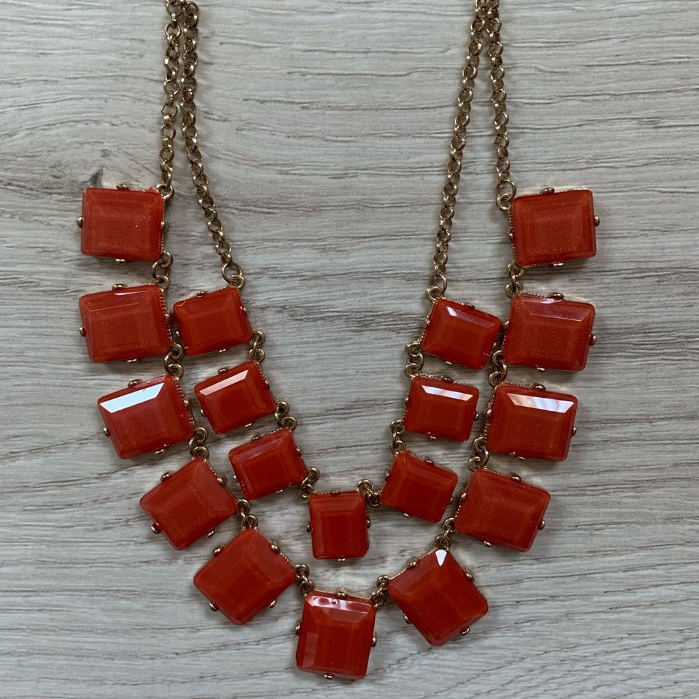 Brand New Baublebar Double-layered Statement Necklace in Coral